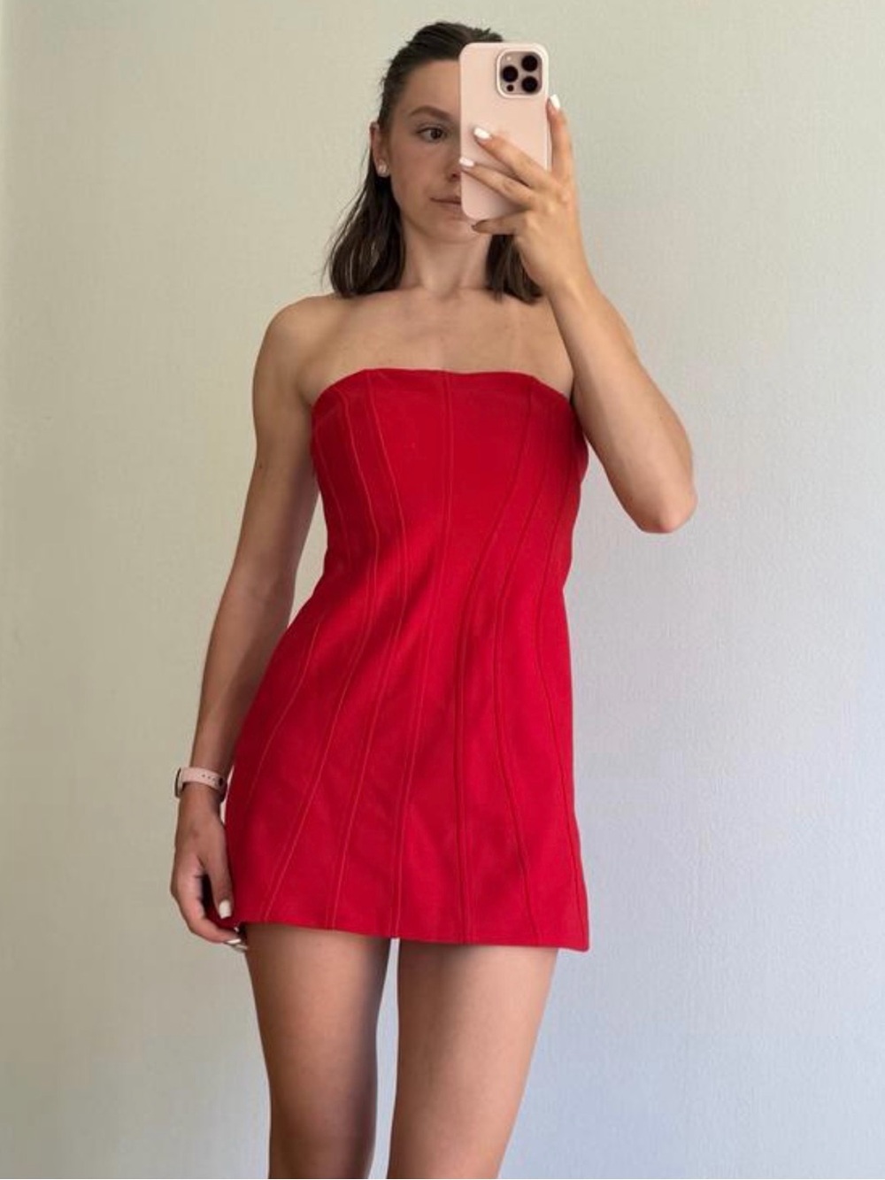 Zara Strapless Red Mini Dress
